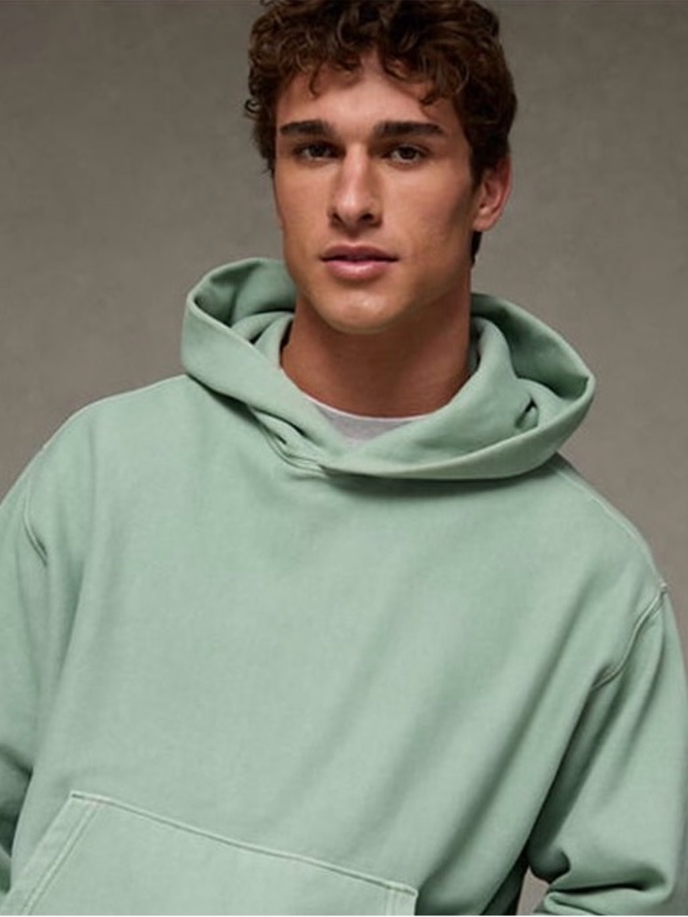 AE Laidback Luxe Heavyweight Washed Mint Pullover Hoodie - M